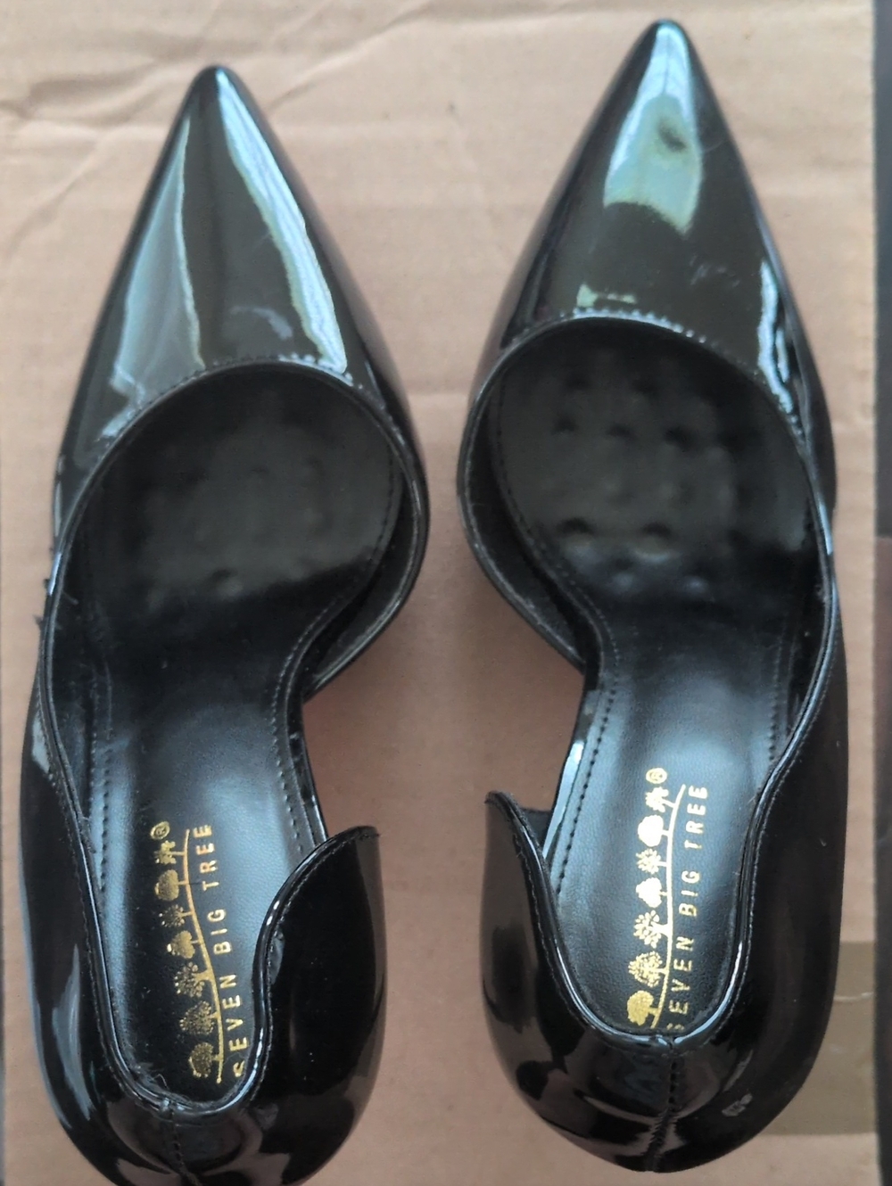 Black Patent Pointed-Toe Heels